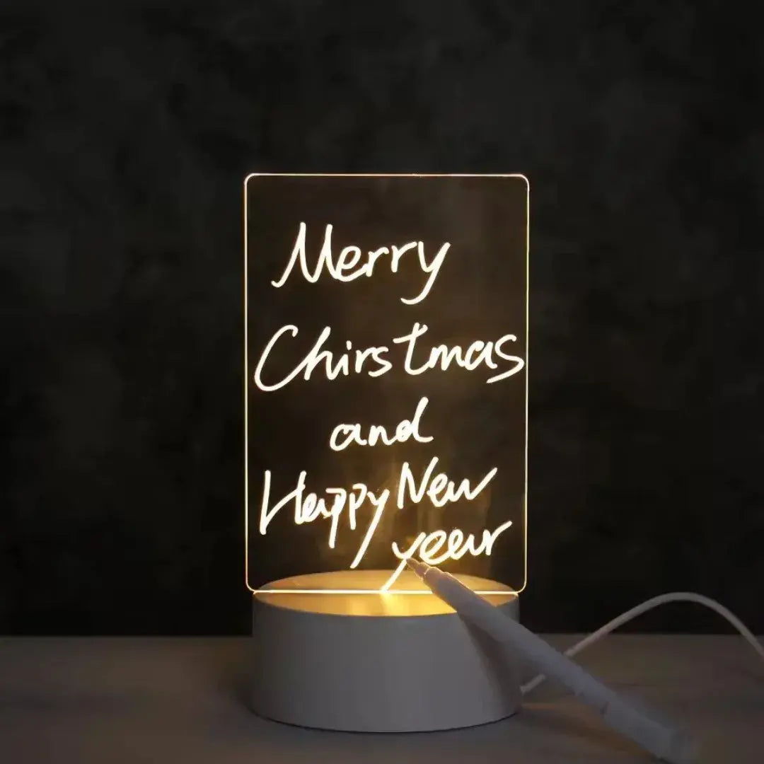 Luminária decorativa com mensagem de Natal escrita à mão “Merry Christmas” – presente criativo Romantizze