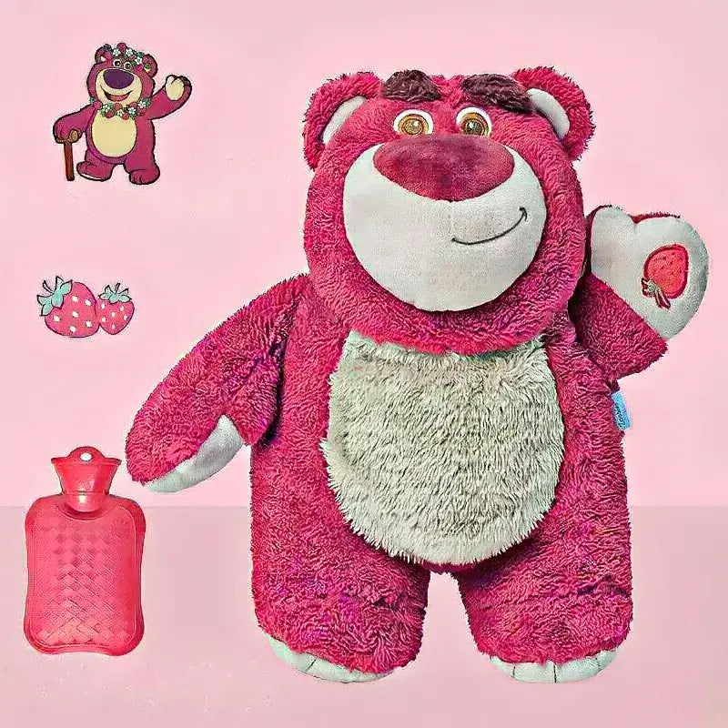 Pelúcia do Lotso em tom rosa/vermelho com a bolsa de água quente interna – Romantizze