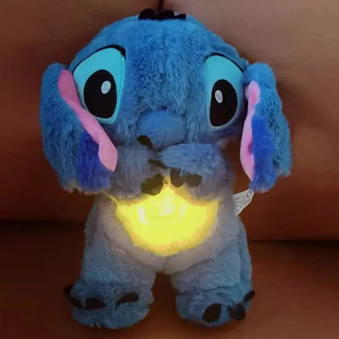 Pelúcia azul com iluminação LED ativada – modelo frontal da Romantizze