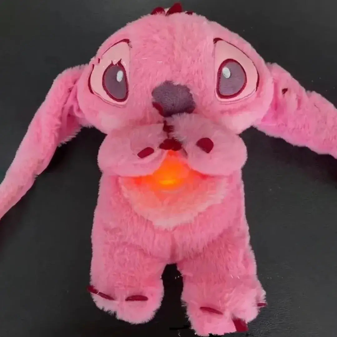 Pelúcia rosa estilo Stitch com luz LED no peito – versão feminina fofa da Romantizze