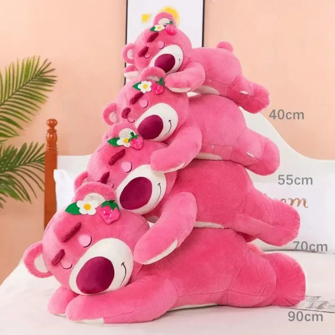 Pelúcias de urso rosa empilhadas em formato de torre – ideia criativa de decoração Romantizze