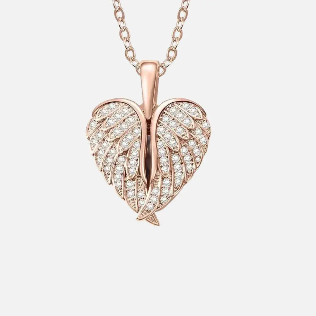 Colar Feminino AngelHeart com Asas Retráteis e Gravação Personalizável