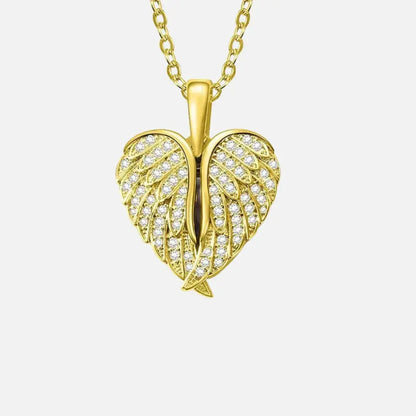 Colar Feminino AngelHeart com Asas Retráteis e Gravação Personalizável
