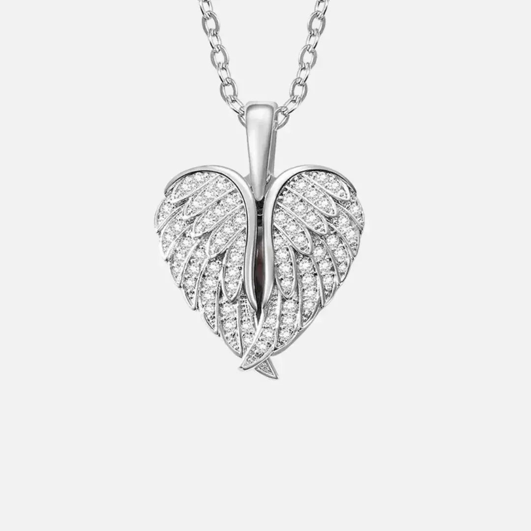 Colar Feminino AngelHeart com Asas Retráteis e Gravação Personalizável