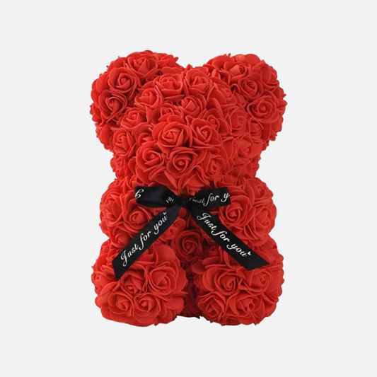Urso de Rosas Eternas 25cm – Decoração Romântica
